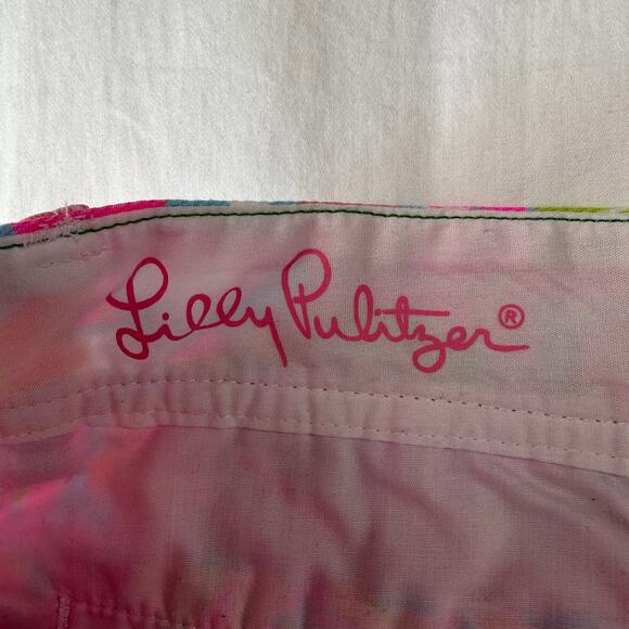 Lilly Pulitzer Shorts Womens 2 Pink White Callahan Scuba to Cuba Resort Preppy - Picture 3 of 11